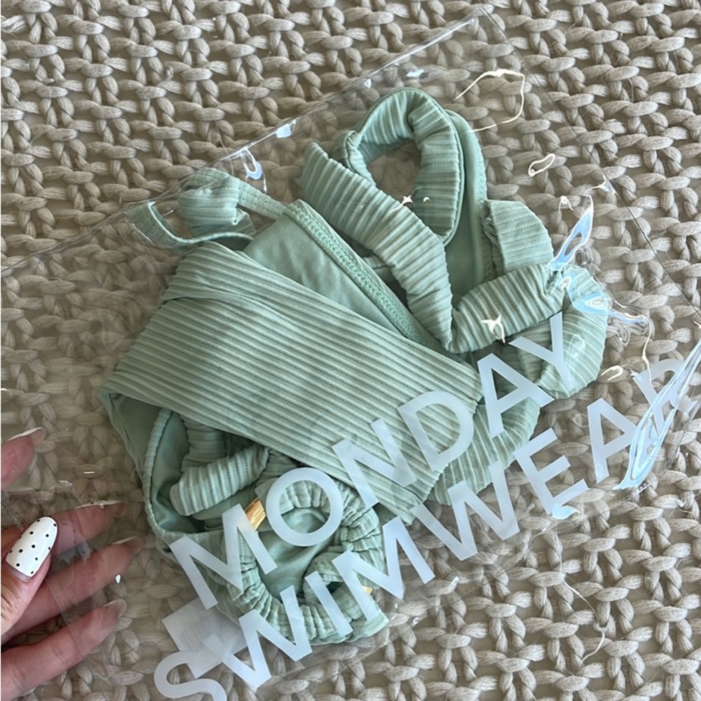 Monday Swimwear Mint Ribbed Bikini - Picture 5 of 5